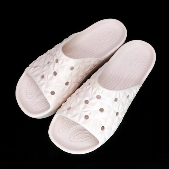 Crocs Classic Platform Slides Slip-on Comfort Sandals Pink Quartz Women's 9 - Picture 2 of 3